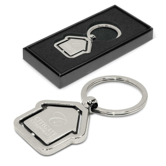 Promotional Spinning House Metal Keyrings